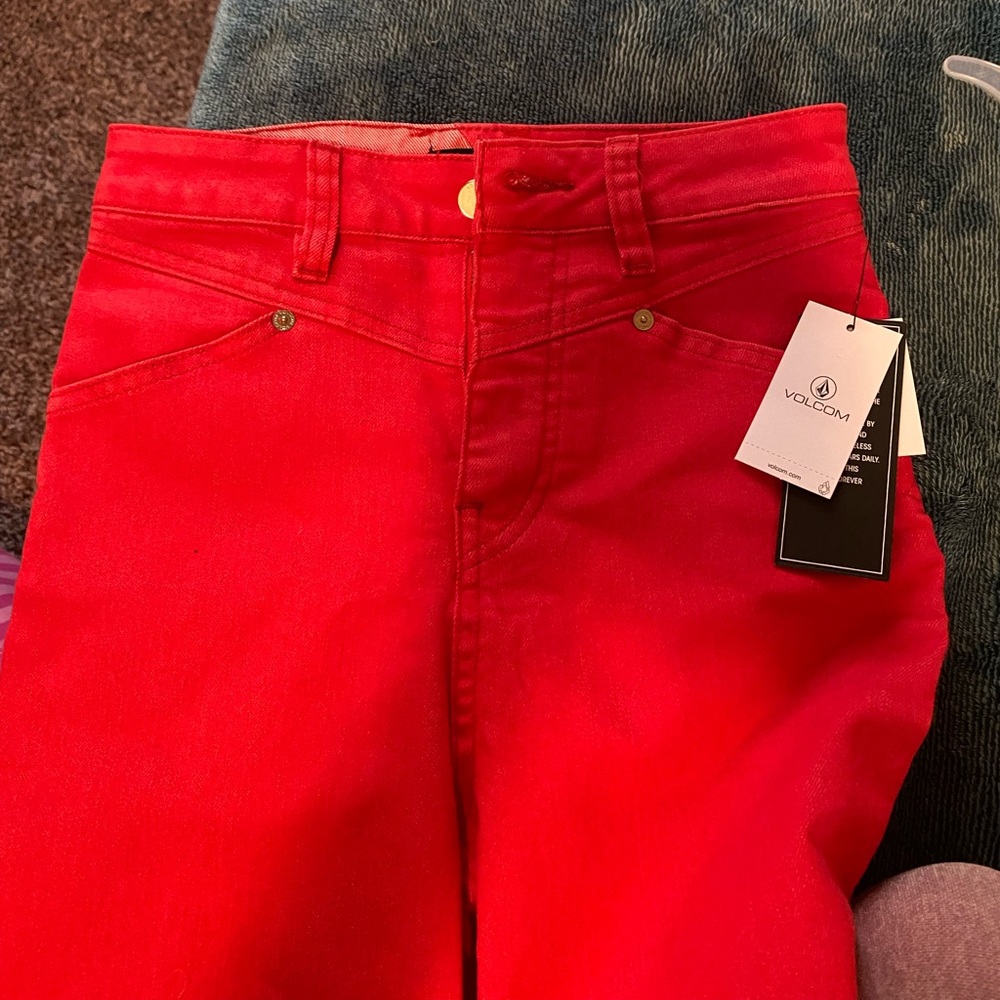 Volcom high waisted RED skinny jeans